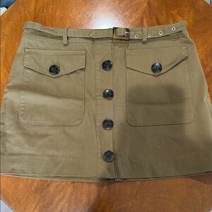 Rebecca Minkoff army green cargo mini skirt